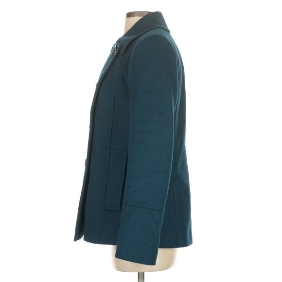 Sam Edelman Teal Double-Breasted Water Repellant Peacoat • Quiet Luxury Preppy S - Picture 8 of 13